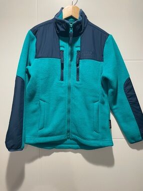 Jack Wolfskin Teal Jacket with Navy Panels kids size 6-7 years old